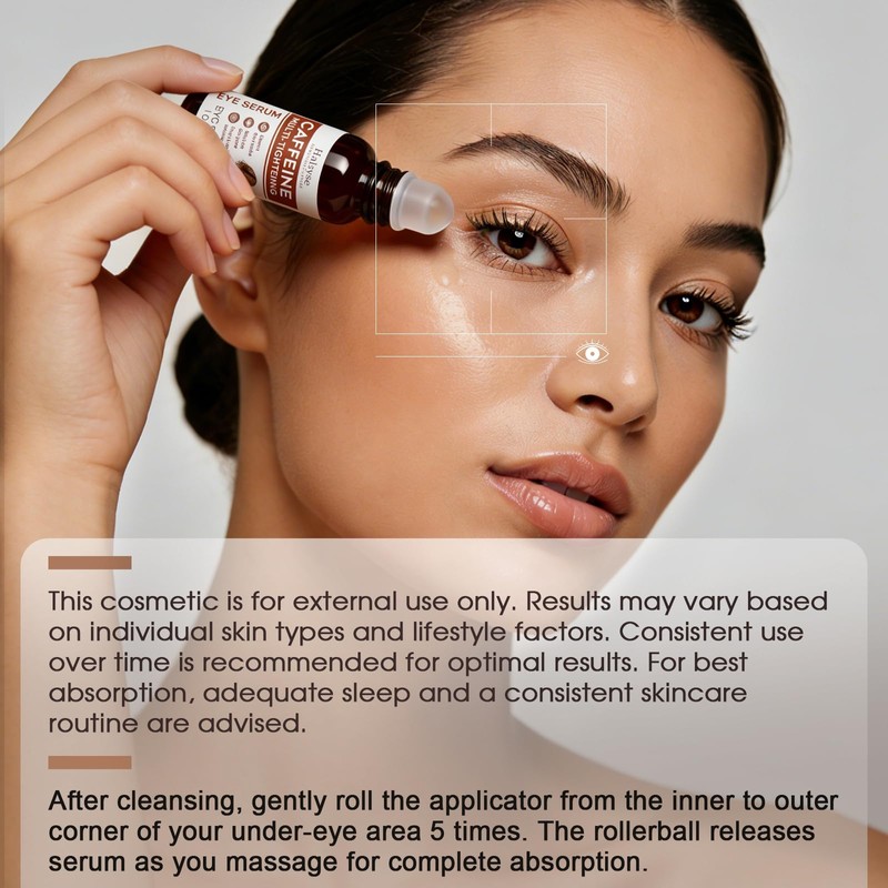 Cooling Brightening Roller Ball, containing caffeine, niacinamide, and triple collagen