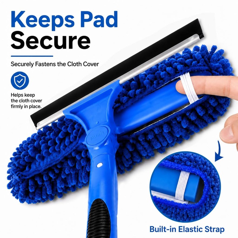 2-in-1 Window Cleaning Kit with Bucket, Extension Pole & Squeegee