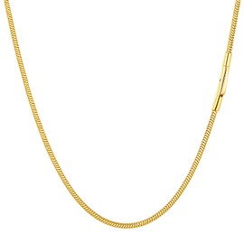 PROSTEEL Gold Plated Snake Chain Women 2mm 30inch Layered Necklace