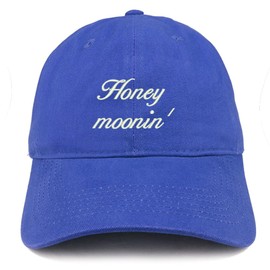 Trendy Apparel Shop Honey Moonin' Embroidered Cotton Dad Hat- Royal