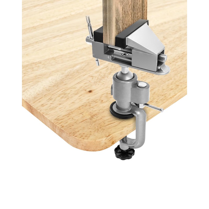 QWORK 3" Universal Tabletop Clamp Vice Tilts Rotate 360°, 2