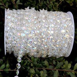 30 m 10 mm Pearl Garland Crystal Diamond Garland Acrylic Wedding Party Table Decoration Crystal Diamond Garland Acrylic Beads Rolls Crystal Glass Beads for Wedding DIY Gifts Parties Curtains Decor