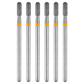 sourcing map 6pcs 325-400 Grits Diamond Grinding Bit 2.5mm Cylindrical Ball Head 2.35mm Shank 7.3mm Length Stone Sanding Drill Bits Rotary Tool for Ceramic Glass Nails Grinding Polishing