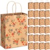 TaoBary 24 Pieces Spring Gift Bags Bulk Kraft Paper Floral