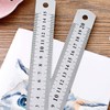 5pcs Stainless Steel Ruler - 15cm Straight Edge Metal Measuring