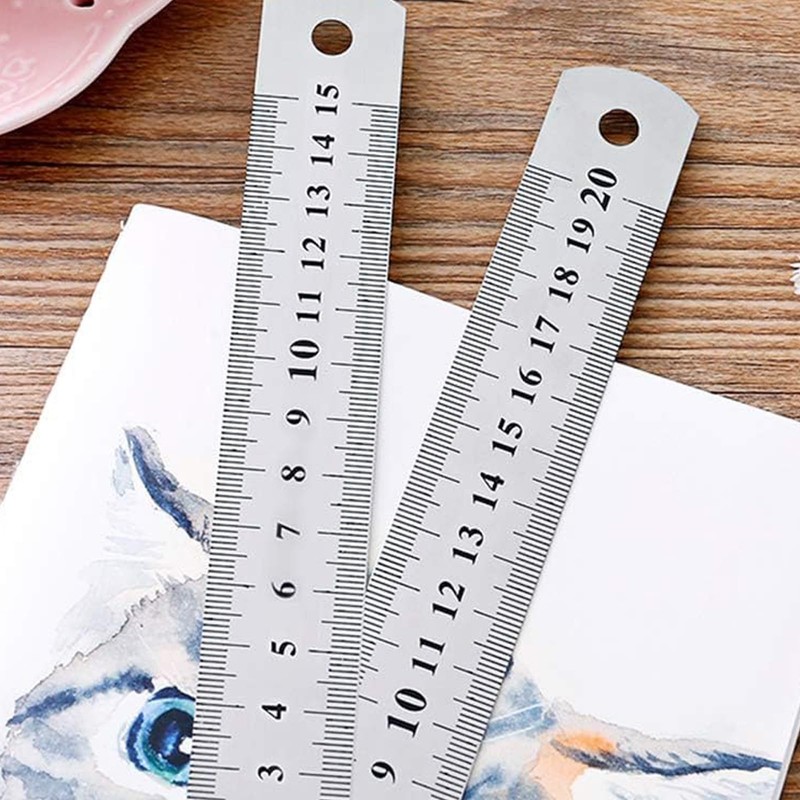 5pcs Stainless Steel Ruler - 15cm Straight Edge Metal Measuring