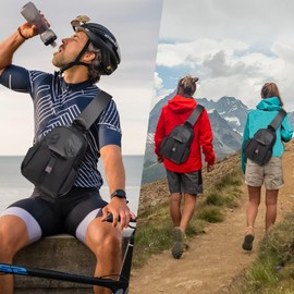 Lemuvlt Crossbody Sling Backpack Sling Bag Travel Hiking Chest Bag Daypack，Water-Resistant (black, small)