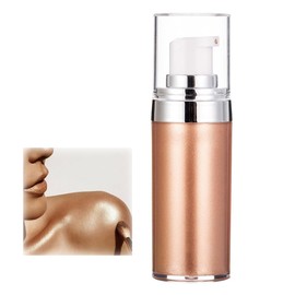 Glitter Body Makeup Liquid Cream, Bronzer Smooth Shine Liquid Foundation, Moisturizing Shiny Face Body Skin Highlighter Lotion, Instant Result, Sparkles And Deepens Skin Tone 20ml (02#)