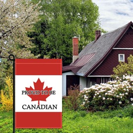 Proud-TO-Be Canadian Garden Flag,18×12 inch Canada Decor,Heavy Duty Double Side Digital Printed 210D Polyester Banner For Outdoor Indoor Parade(Pole Not Included)