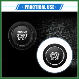 Motoforti Car Engine Start Stop Ignition Switch Button Cover Ring Trim Kit Compatible for Toyota Highlander 2020-2022, Durable Aluminum Alloy Black Long-lasting