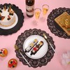 MCEAST 100 Pack Round Black Paper Doilies 13.5 Inches Lace