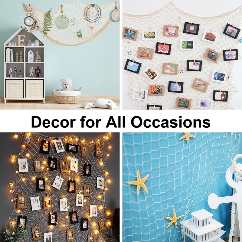 Butyeak Fischernetz Deko, Fischernetz Meerjungfrau Kostüm, 150cm x 200cm Deco