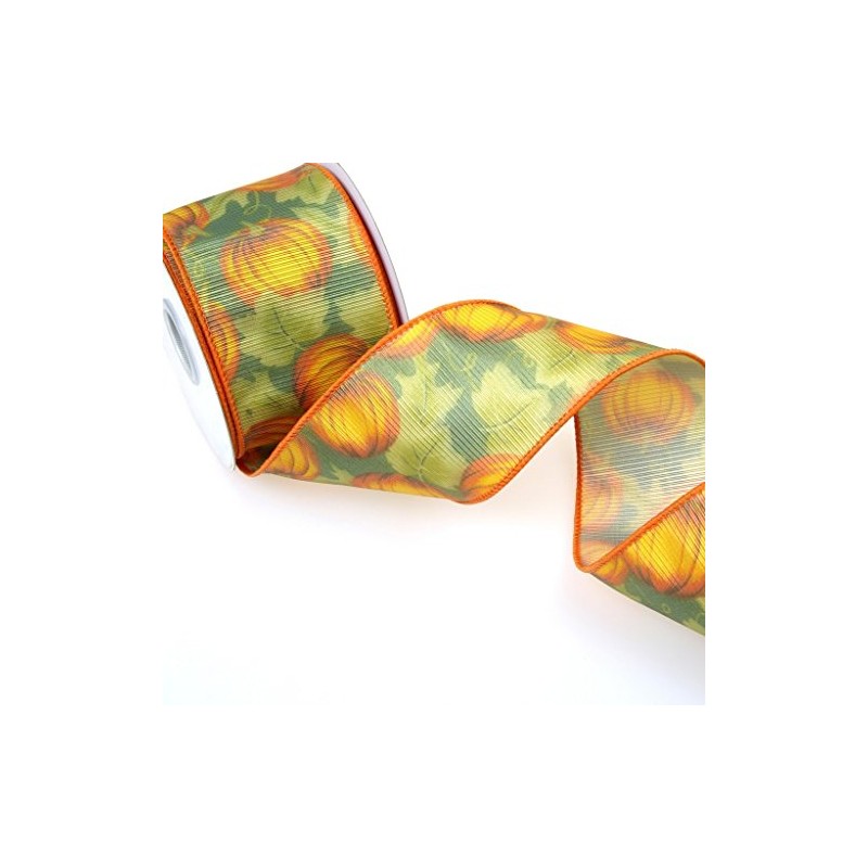 'Autumnal' Ribbon Pumpkin – 65 mm – 10 Yards –