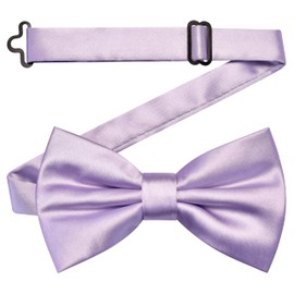 Branduce Lavender Bow Tie for Men Pre-tied Adjustable Silk Blend Bowties for Wedding Party (BB05-04)