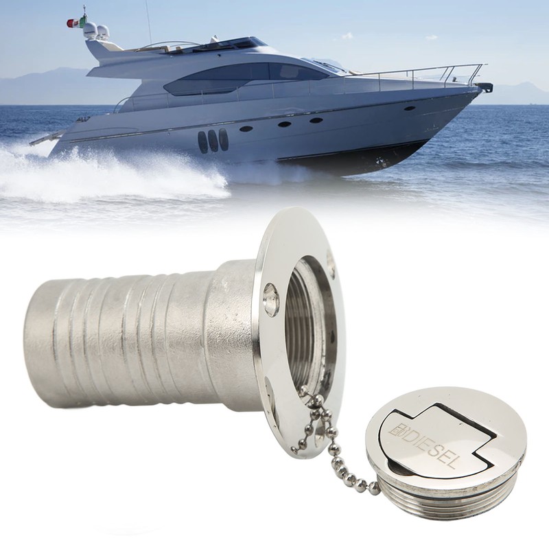 Marine Boat Deck Filler with Keyless Cap Stainless Steel Mirror
