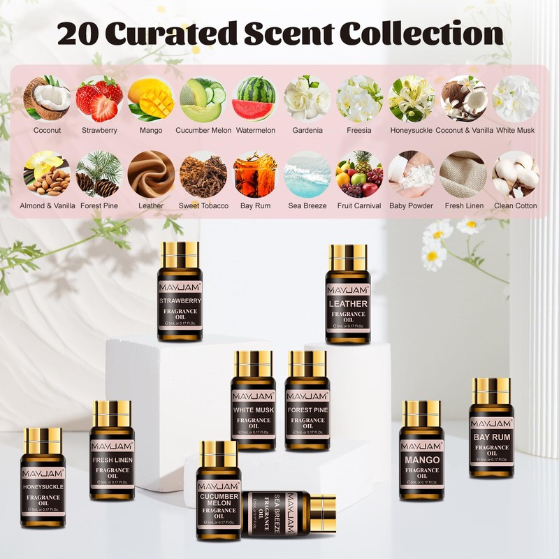 MAYJAM Fragrance Oil Gift Set, Top 20 Essential Oils Variety