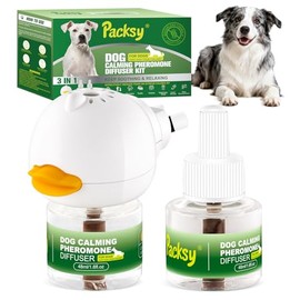 Difusor de Feromonas Calmantes para Perros con 3 Recambios, Alivio Natural de la Ansiedad para Perros, Reduce el Estrés y el Ladrido Efectivamente, Ap