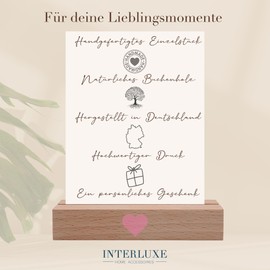 Interluxe Kartenhalter - Familie - Family Grußkartenhalter mit Spruch Fotohalter Kartenständer Tischkartenhalter aus Holz