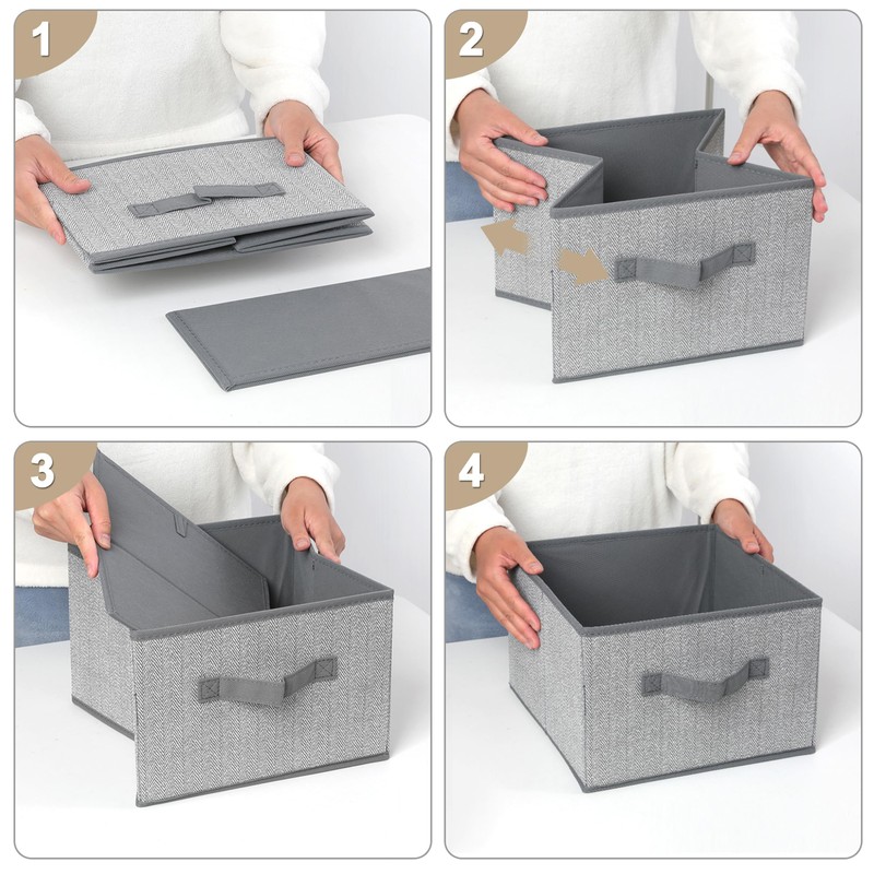 EITMOW 11 inch Storage Baskets, Woven Fabric Bins, Storage Cubes