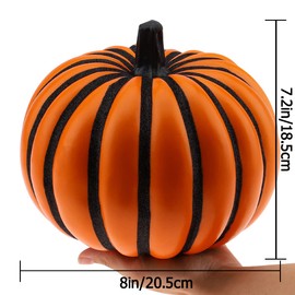 Folmywy 8 Inch Large Faux Pumpkin Yellow Artificial Pumpkins Foam Simulation Vegetable Hallowee Decoration Outdoor Rustic Thanksgiving Wedding