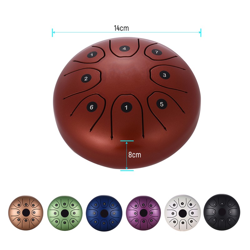 5.5 Inch Mini 8-Tone Steel Tongue Drum C Key Percussion
