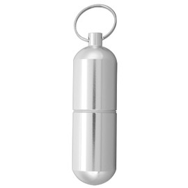 Vbestlife Mini Pastillero de Aleación de Aluminio, Resistente Al Agua, Ultra Sellado, Portátil, Porta Pastillas, Organizador con Llavero, Pastillero