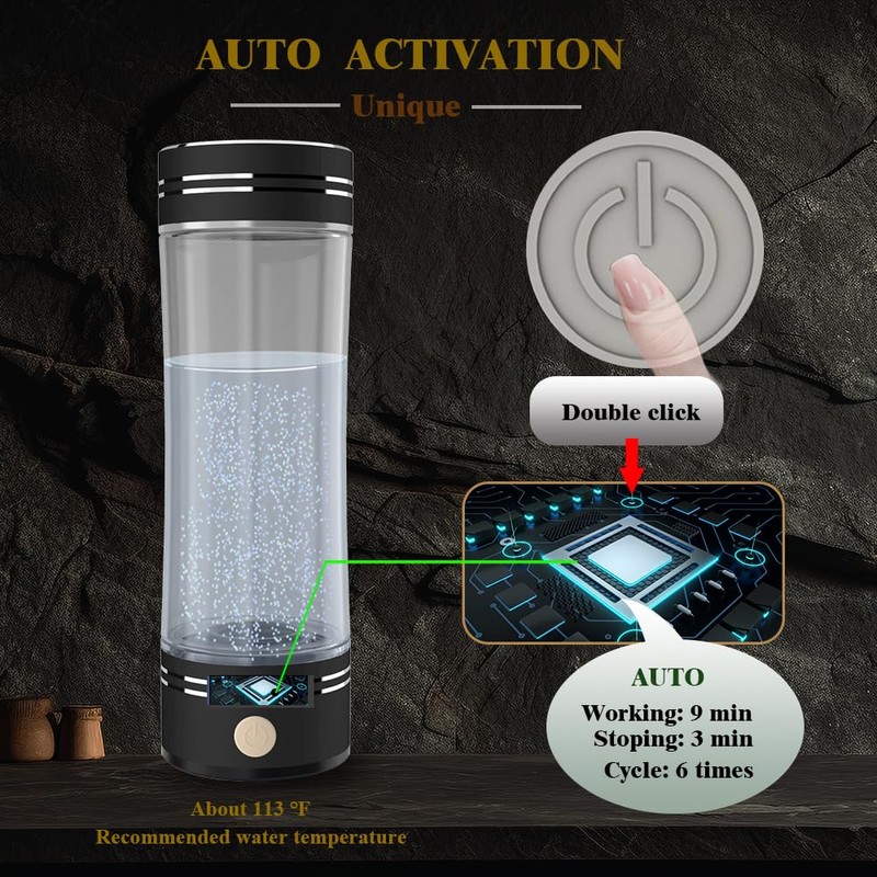 GOSOIT Hydrogen Water Ioniser Hydrogen Rich Alkaline Water Bottle with