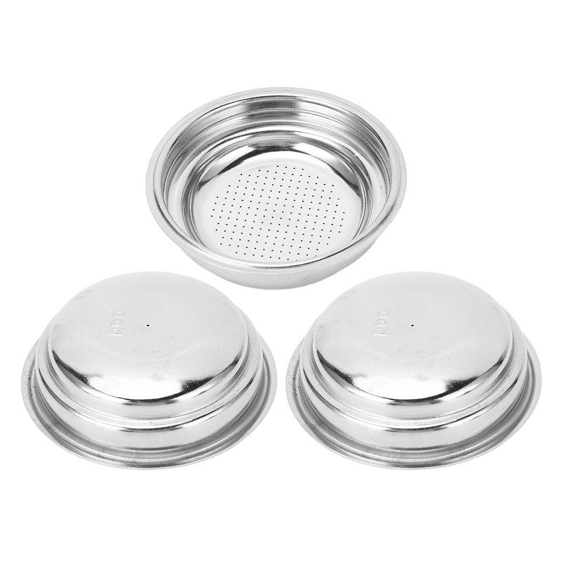 3pcs Stainless Steel Coffee Filter 51mm Pressurized Filter Basket Reusable