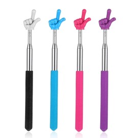 KGDUYC Set of 4 Extendable Pointer Sticks, Telescopic Teacher Pointer, Retractable Classroom, Finger Pointing Stick, Stainless Steel Children's Extendable Pointer Stick for Classroom, Personal
