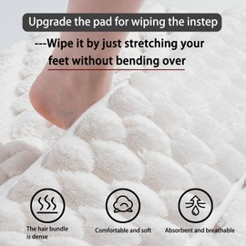 Yewaii Bathroom Rug Mat Upgrade Style with Extra Pad Soft and Absorbent Bathroom Mat Non Slip Plush Fluffy Bath Rugs for Bathroom Shower Floor/Sink (Medium)