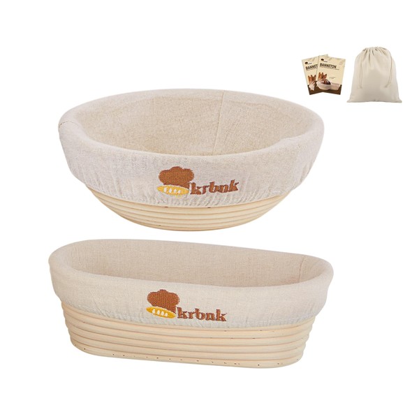 High-quality proofing basket, 9 inch round and 10 inch oval