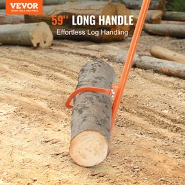 VEVOR 59'' Felled Cant Hook Logging Tool, Adjustable Heavy Duty Steel Log Roller, Log Lifter Timber Jack with Rubber Grip, Forestry Logging Tools for Lifting and Handling Logs up to 32" Dia