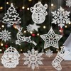 Christmas Tree Decorations, Snowflake Christmas Tree Pendant Hanging Ornaments, Reusable