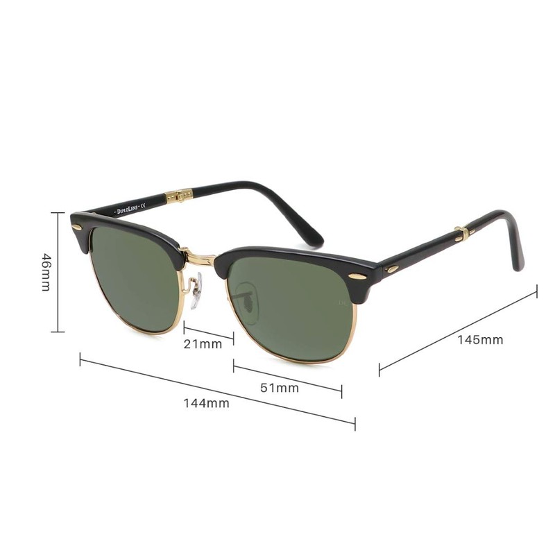 Gafas de sol polarizadas plegables clásicas UV400, protección 100% para