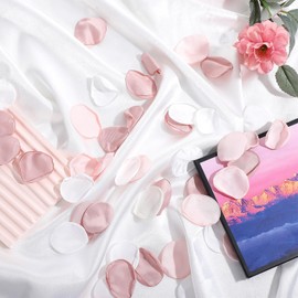 oruola 200pcs Rose Petals for Wedding,Flower Girl Petals,Silk Rose Petals,Pink Rose Petals and White Flower Petals for Wedding Bridal Shower Decor Aisle Scatter Dinner Table Party Decor 3 Color