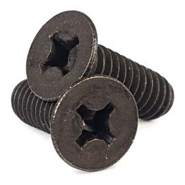 Phillips Flat Head Machine Screws 100 Degree Taper Black Oxide - #8-32 x 3/8" Qty 250
