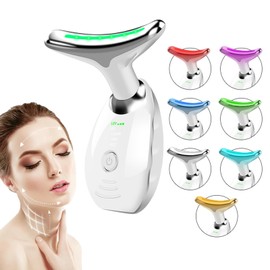 Face Massager Against Wrinkles, 7 Colours Face Anti-Wrinkle Beauty Device with 3 Modes, 45°C Anti-Wrinkle Face Device, Skin Tightening & Lifting, LED Photon Therapy EMS Face Care Device