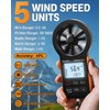 Wind Speed Anemometer Bluetooth, WapoRich Handheld Wind Gauge Measures Atmospheric