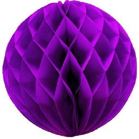 14"(35CM) Paper Honeycomb Balls (Pack of 3) Several Colours Available (Purple)