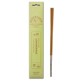 HERB & EARTH H&E Bamboo Incense - Lemongrass - 20 Sticks by Nippon KODO, Japanese Quality Incense Since 1575