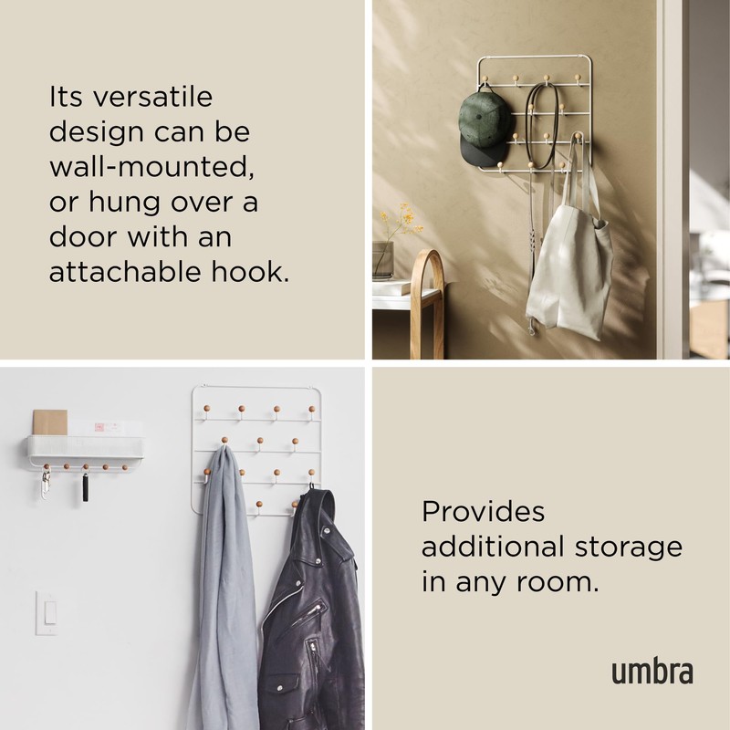 Umbra Estique Over The Door Coat Rack & Multi-Use Organizer,