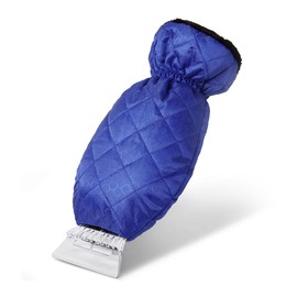 povtii Ice Scraper with Glove, Warm & Waterproof Windshield Ice Scraper Mitt Snow Shovel Glove, Ice Snow Frost Remover Cleaning Tool for Car Window Home, Winter Car Accessories (Blue)