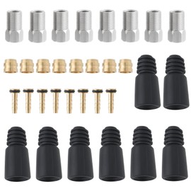Briny River Set of 8 Bicycle Hydraulic Disc Brake Hose Olive Brake Hose Insert Barb Screws Repair Kit Olive Connector Compatible with TEKTRO
