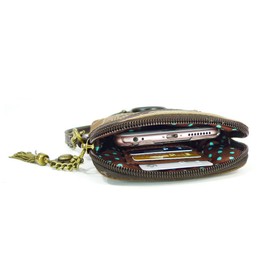 CHALA Cell Phone Crossbody Purse-Women PU Leather/Canvas Multicolor Handbag with Adjustable Strap - Pug - orange