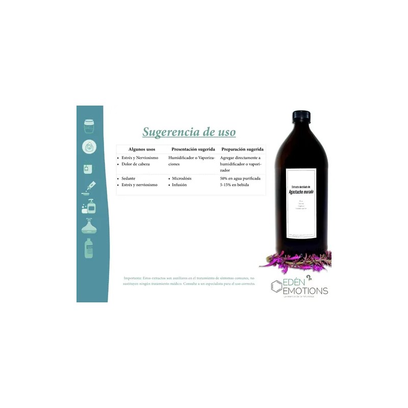 Extracto Destilado Toronjil Morado 1 Litro 100% Puro