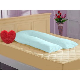 Comfort Collections U Shaped Pillow Case Cover Maternity Nursing Pregnancy Full Body Big Bolster Pillow Case Cover (DUCK EGG 9FT U COVER ONLY)