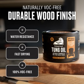 Walrus Oil - Polymerized Tung Oil. 100% Natural, VOC-Free, Heat Bodied, Fast Curing Wood Sealer and Finish. Food-Contact Safe, 16oz Can