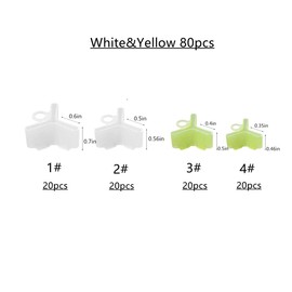 200/80pcs Fishing Hook Bonnets Treble Hook Covers for Standard Hook Sizes #1/0~8,4 Sizes,Yellow and White Availale (White&Yellow-80pcs)