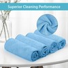 HOMEXCEL Blue Cleaning Rags 5 Pack, Highly Absorbent Microfiber Cleaning