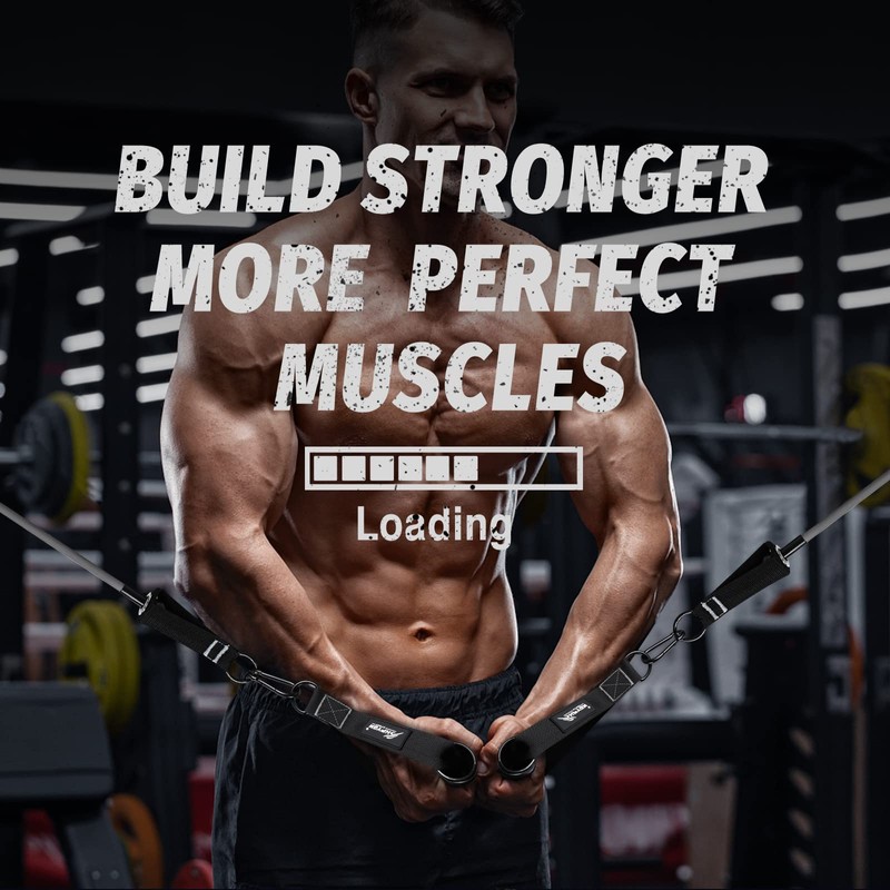Exercise Handles, Resistance Bands Handles, Tricep Rope Cable Attachment, Gym